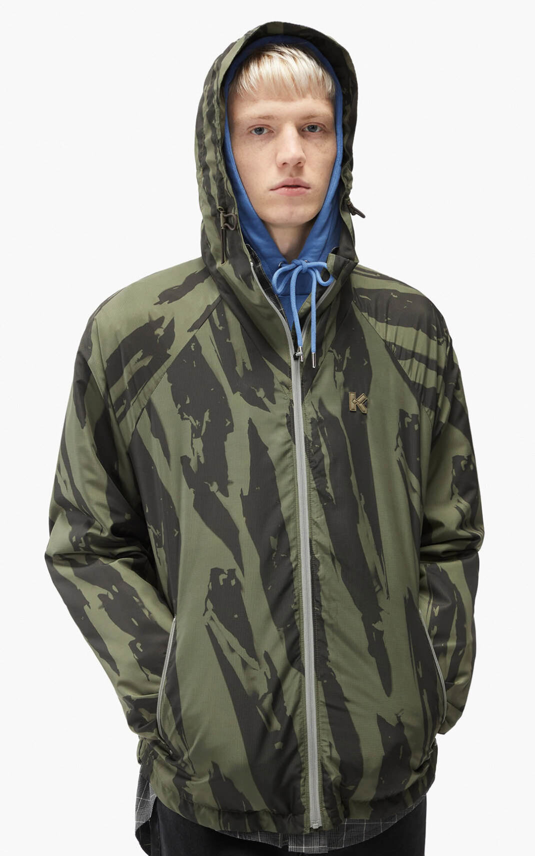 Corta Vento Kenzo Pleat Camo Masculino - Luz Cinzentas | 742DZFSUC